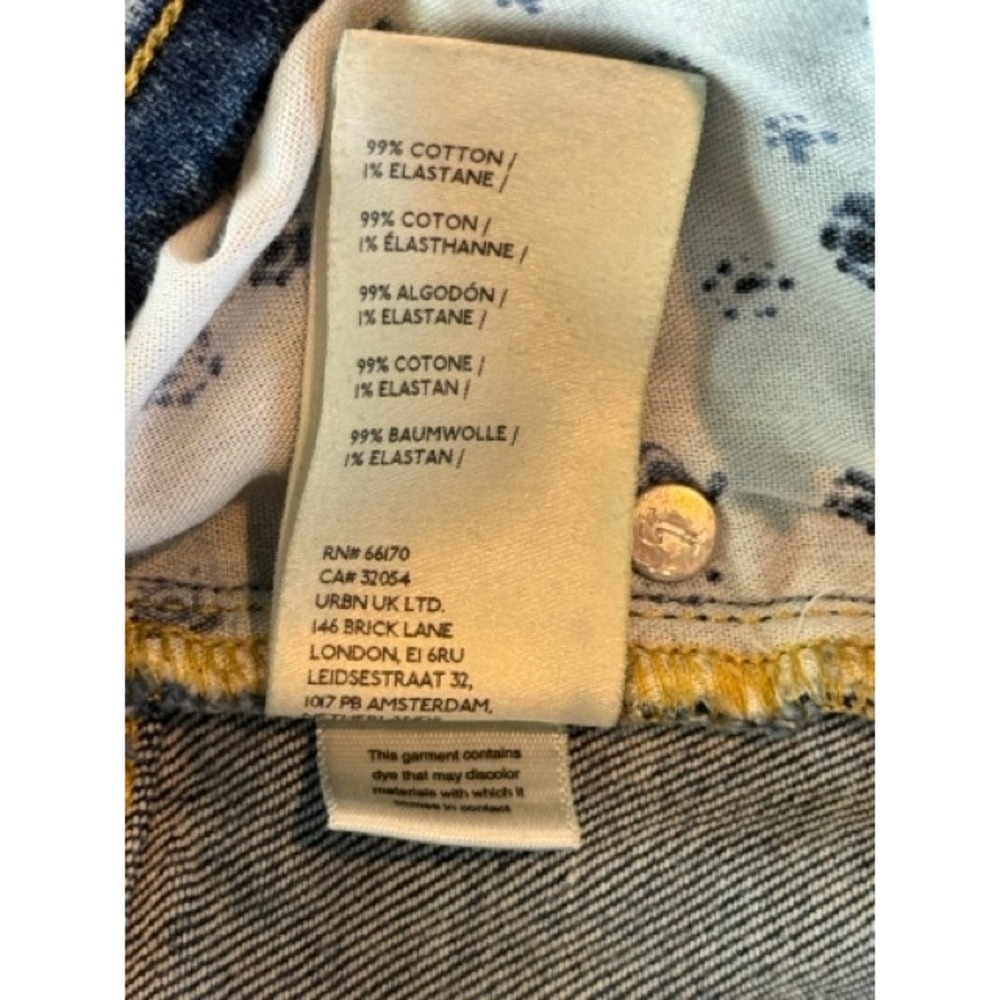 Unique Pilcro Floral Patchwork Mid Rise Straight Leg Jeans Women Sz 30 stretch - Picture 8 of 11